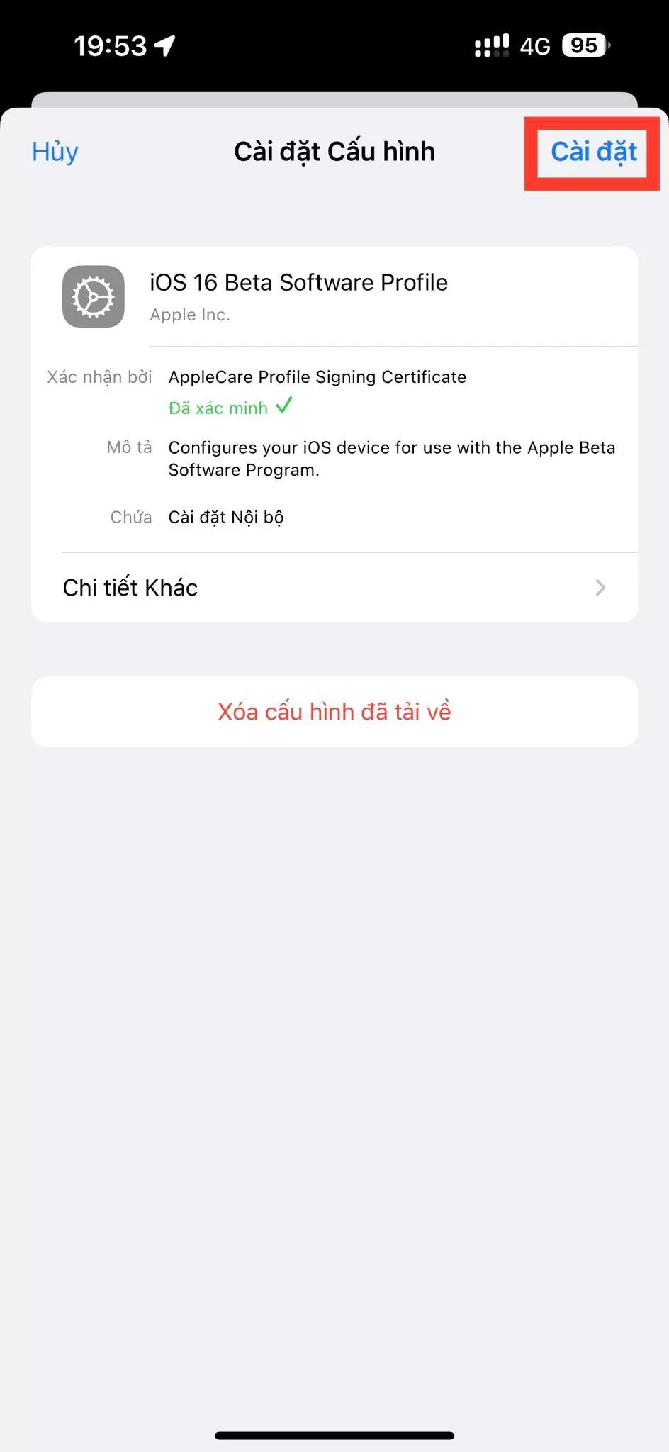 cách cài đặt ios 16 beta profile